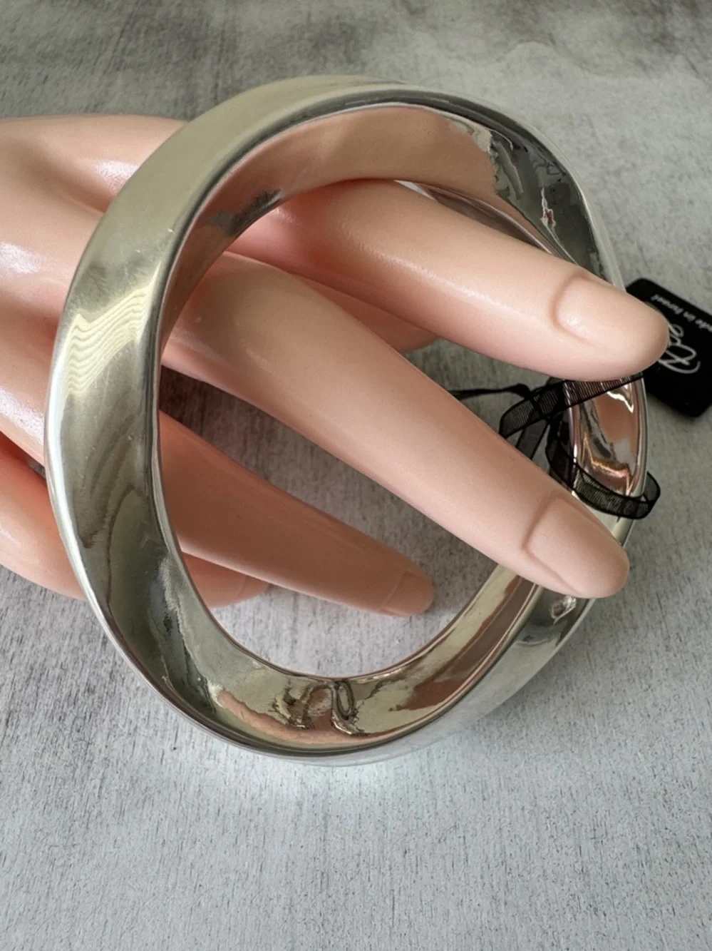 E&L Sterling Silver Bangle Statement Bracelet Israel Electroform Wavy D-2/5